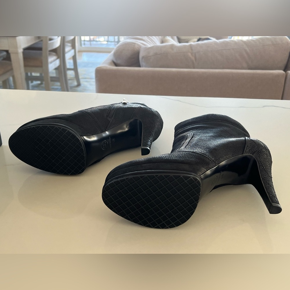 CHANEL Black Quilted Caviar Leather Ankle Platform Booties Heeled Boots NWT NIB - Picture 8 of 16